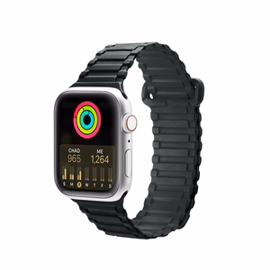 Dux Ducis dirželis (šarvuota versija) Apple Watch Ultra, SE, 9, 8, 7, 6, 5, 4, 3, 2, 1 (49, 45, 44, 42 mm) silikoninė magnetinė apyrankė žalia