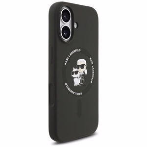 Karl Lagerfeld Silicone Karl&Choupette Ring MagSafe case for iPhone 17 black