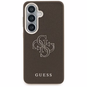 Guess dėklas Grained Big 4G Metal Logo skirtas Samsung Galaxy S26 Plus rudas