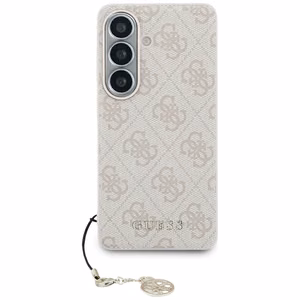 „Guess 4G Classic Logo Charm“ dėklas su „MagSafe“, skirtas „Samsung Galaxy S26“, rožinis