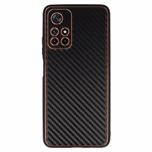 TEL PROTECT Leather Carbon dėklas telefonui Xiaomi Redmi Note 11 5G/Note 11S 5G/Poco M4 Pro 5G juodas