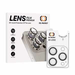Tel Protect 3D Lens skaidrūs grūdinti apsauginiai stiklai Apple iPhone 18 Pro / 18 Pro Max kameros lęšiams (3 vnt.)