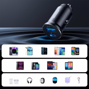 Joyroom JR-CCN05 automobilinis įkroviklis USB-C / USB-A 30W, juodas