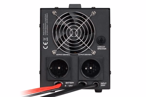 KEMOT PROsinus-500 rezervinis maitinimo šaltinis, grynos sinusoidės keitiklis su įkrovimo funkcija, 12 V/230 V, 500 VA/300 W, juodas