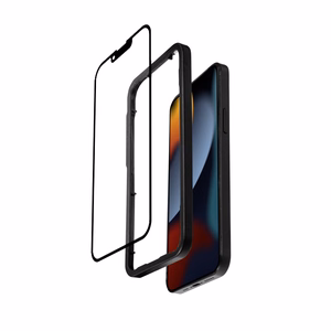 Crong 3D Armor Glass grūdintas apsauginis ekrano stiklas, skirtas iPhone 17e / 16e / 14 / 13 / 13 Pro, su montavimo rėmeliu