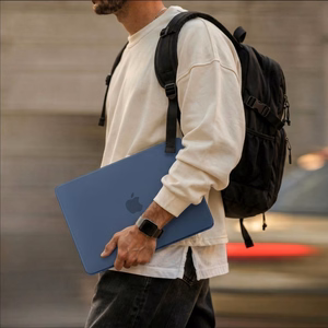 Tech-Protect Softshell deklas MacBook Neo 13 colio 2026, tamsiai melynas