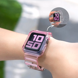 Silikoninė apyrankė dirželis dėklas dirželis šviesos rinkinys Apple Watch 44mm - geltonas