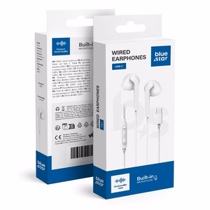 Wire earphones USB C (DAC) Blue Star PA-M15C-R 1,2 m white