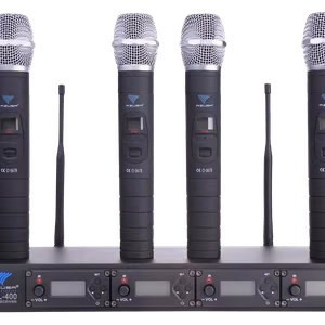 4-канальная беспроводная микрофонная система PLL-400 UHF с 4 ручными микрофонами