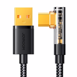 USB кабель Joyroom угловой (S-UC027A6) USB-C (3A) 1.2m чёрный