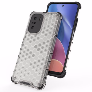 Honeycomb dėklas šarvuotas dėklas su TPU buferiu Xiaomi Redmi K40 Pro+ / K40 Pro / K40 / Poco F3 raudonas