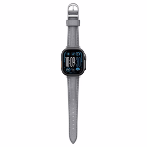 AmazingThing Class Band кожаный ремешок для Apple Watch 45 / 46 / 49 мм - серый