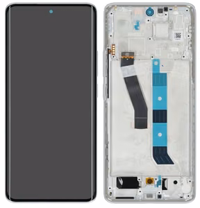 Xiaomi Poco M8 5G original silver display assembly with touchscreen and frame (service pack)