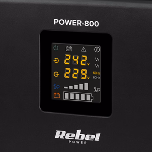 Rebel POWER-800 wall-mounted emergency power supply, pure sine wave inverter with charging, 12 V / 230 V, 800 VA / 500 W