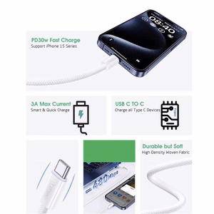 T-PHOX КАБЕЛЬ СЕРИИ CC15 USB-C/USB-C 60W 3A БЕЛЫЙ