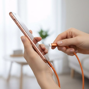 Кабель USB-C — USB-C Forcell F-Energy QC4.0 PD 3A 60W Cafule Flat 1,2 м CCFN23 оранжевый