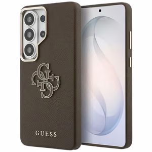 Guess Grained Big 4G Metal Logo Чехол для Samsung Galaxy S26 Ultra - коричневый