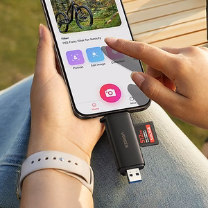 Ugreen 65024 2in1 USB-C / USB-A SD 4.0 UHS-II kortelių skaitytuvas - juodas