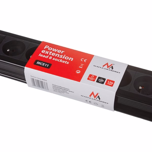 Maclean MCE11 elektros tinklo ilgintuvas 1,5 m 8 AC išvestis(ys / čių) Vidaus Juoda