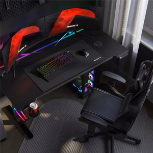 Elektrinis žaidimų stalas Huzaro Hero 8.7 RGB, juodos spalvos