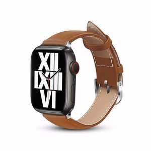 Ремешок Crong Noble Band из натуральной кожи для Apple Watch 44 / 45 / 46 / 49 мм, цвета мокко