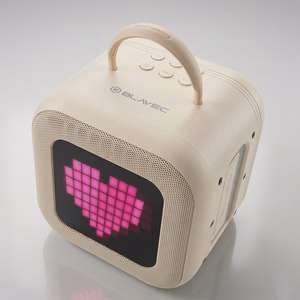 Blavec nešiojama Bluetooth garso kolonėlė WS-09 Karaoke Fun - 10W su 2 mikrofonais ir ekranu (WS09-2MBE) smėlio