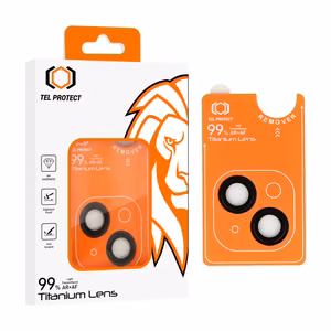 Apsauginis stiklas Tel Protect Titanium Lens 99% AR ant kameros Iphone 15/15 Plus juodas (2 lęšiai)