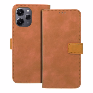 TENDER knygos dėklas telefonui XIAOMI Redmi 12 4G / 12 5G rudas