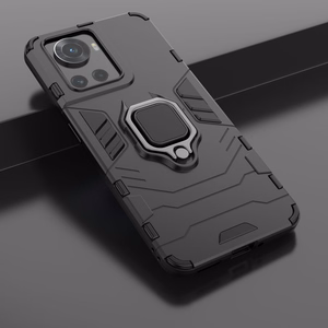 Ring Armor šarvuotas hibridinis dėklas su magnetiniu laikikliu OnePlus Ace Juodas
