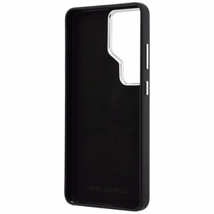Karl Lagerfeld Grained Signature Metal Resin Logo Чехол для Samsung Galaxy S26 Ultra - чёрный
