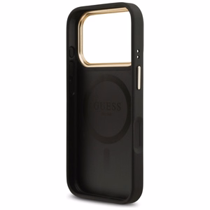 Guess Grūdėtas Strass Logotipas Magnetinis dėklas telefonui iPhone 17 Pro - juodas