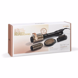 BaByliss Big Hair Luxe AS970E – karšto oro plaukų formavimo šepetys, 3 temperatūros režimai, 650 W, juodas / auksinis