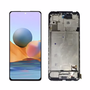 LCD ekranas suderinamas su Xiaomi Redmi Note 10 Pro juodas su rėmeliu HQ