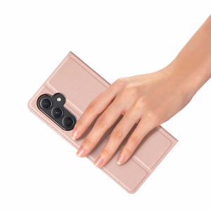 Dux Ducis Skin Pro dėklas telefonui Samsung S24+ su atvartu - rožinis