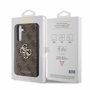 Guess 4G Big Metal Logo dėklas telefonui Samsung Galaxy A35 - rudas