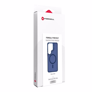 Чехол для Samsung S26 ULTRA Forcell F-Protect Shadow Stand Premium совместимый с MagSafe темно-синий