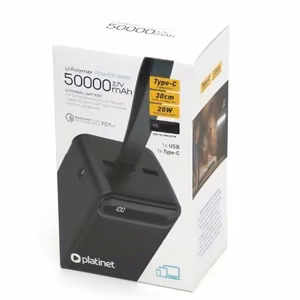 Внешний аккумулятор Platinet 50000mAh (1xUSB; 1xType-C; QC3.0 20W) чёрный
