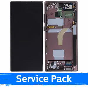 LCD ekranas skirtas Samsung S908 S22 Ultra su rėmeliu / Burgundy / (Service Pack)