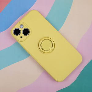 Dėklas telefonui su piršto laikikliu Xiaomi Redmi Note 13 4G (global) geltonas