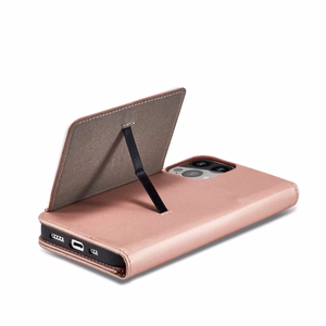 Magnetinis kortelių dėklas telefonui iPhone 13 Pro su kortelių laikikliu, rožinis