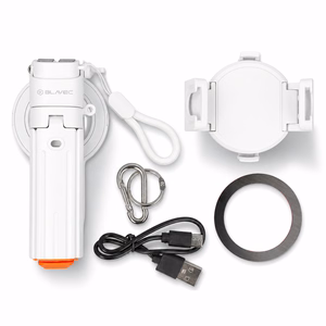 Blavec aliuminė asmenukių lazda Coco PRO Mini P-01 Magsafe Auto pop keturkojis stovas + nuotolinio valdymo pultelis + laikiklis 0,48 metro (SSCPMP01-MQHW048) balta