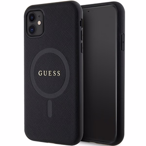 Guess GUHMN61PSAHMCK case for iPhone 11 / Xr - black Saffiano MagSafe