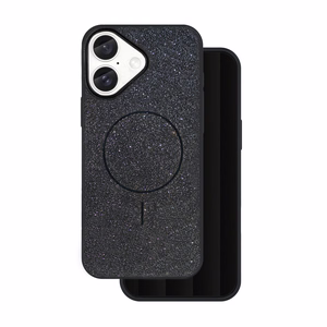 Glitter Thin Mag dėklas for iPhone 16e / 17e juodas