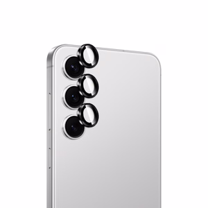 Puro grūdintas stiklas galinei kamerai skirta Samsung Galaxy S26 ir S26 Plus su juodu rėmeliu