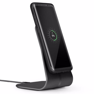 XVIDA Fast Charging belaidžio įkrovimo stovas stalui su Samsung Quick Charge 2.0, juodas