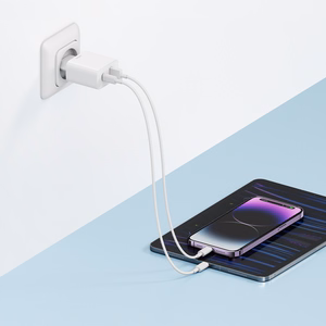 Cuktech A19 maitinimo adapteris 30 W, su USB-A ir USB-C jungtimis – baltas