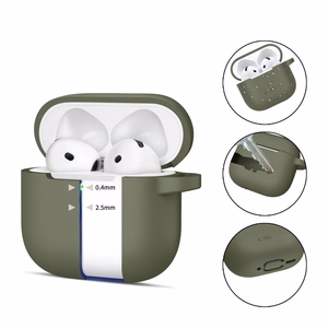 Tech-Protect silikoninis dėklas su kabliuku AirPods 4 - žalias