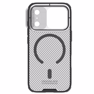 "Nillkin CamShield Pro MagSafe" suderinamas dėklas "iPhone 17 Pro" - skaidrus, juodas