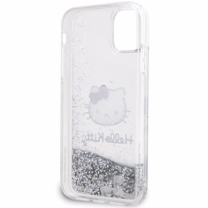 Hello Kitty skystas blizgučių žavesio katės galvos dėklas telefonui iPhone 11 / Xr - sidabrinis