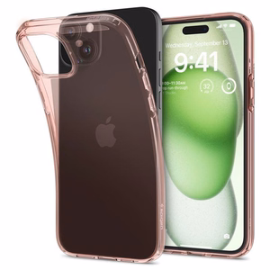 Spigen Crystal Flex чехол для iPhone 15 Plus - розовый/прозрачный